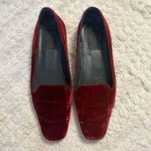 Vintage, Red velvet flats